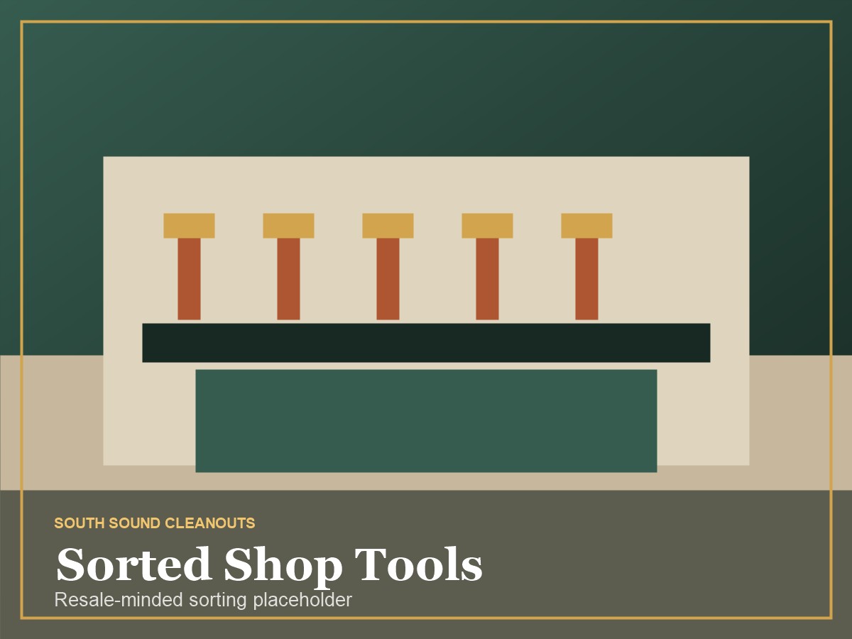Sorted tools and shop equipment